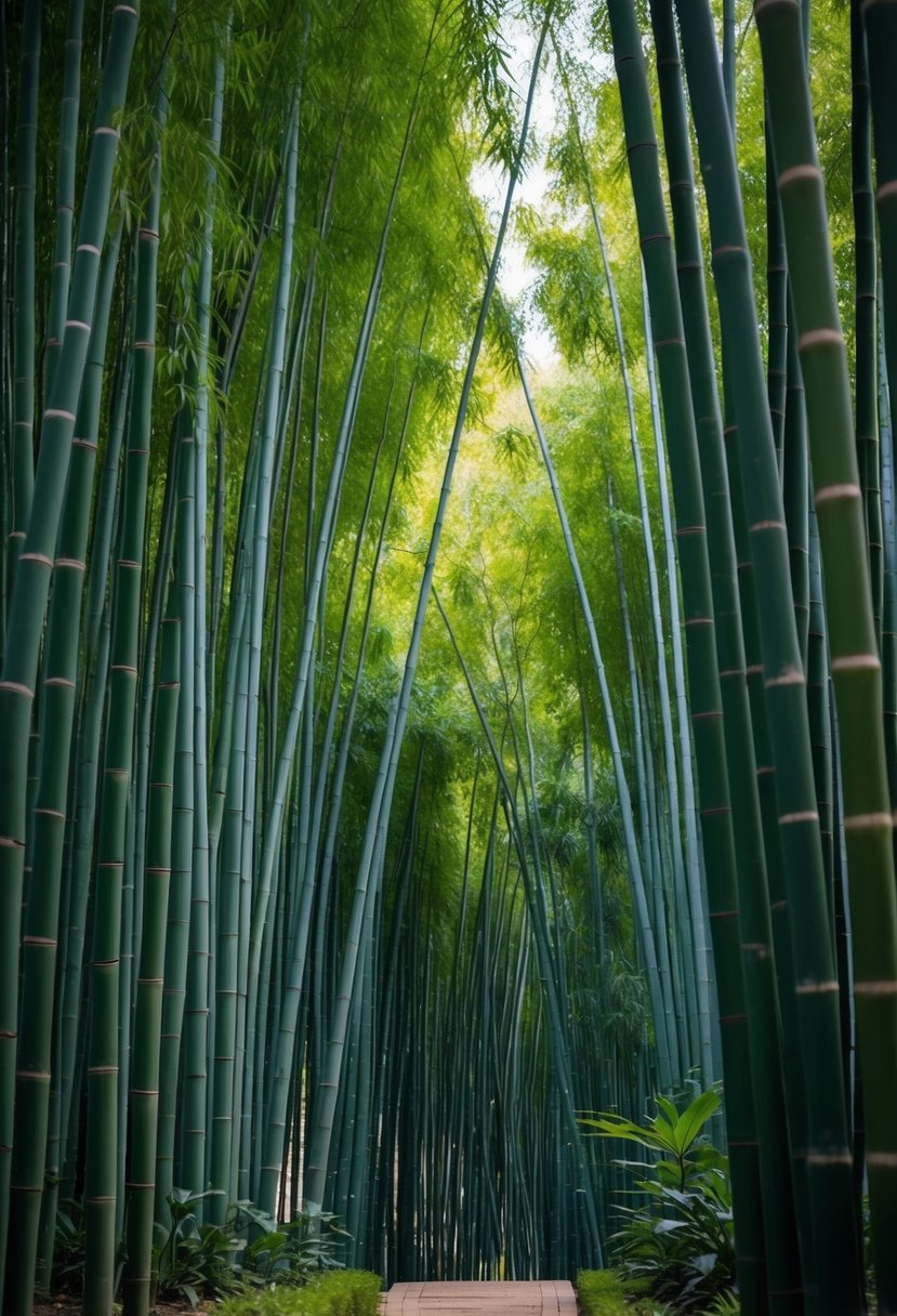 A serene bamboo grove with 26 gardens full of lush trees