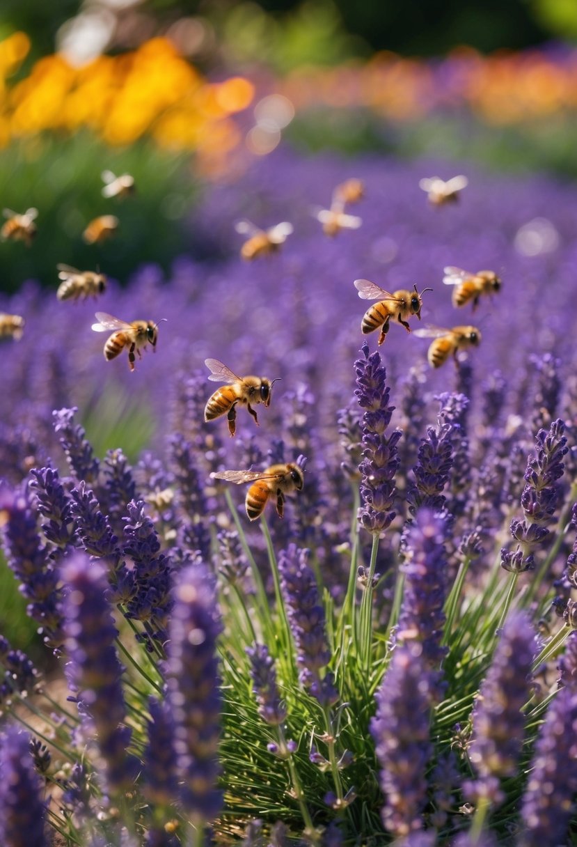 A peaceful bee sanctuary filled with vibrant lavender gardens