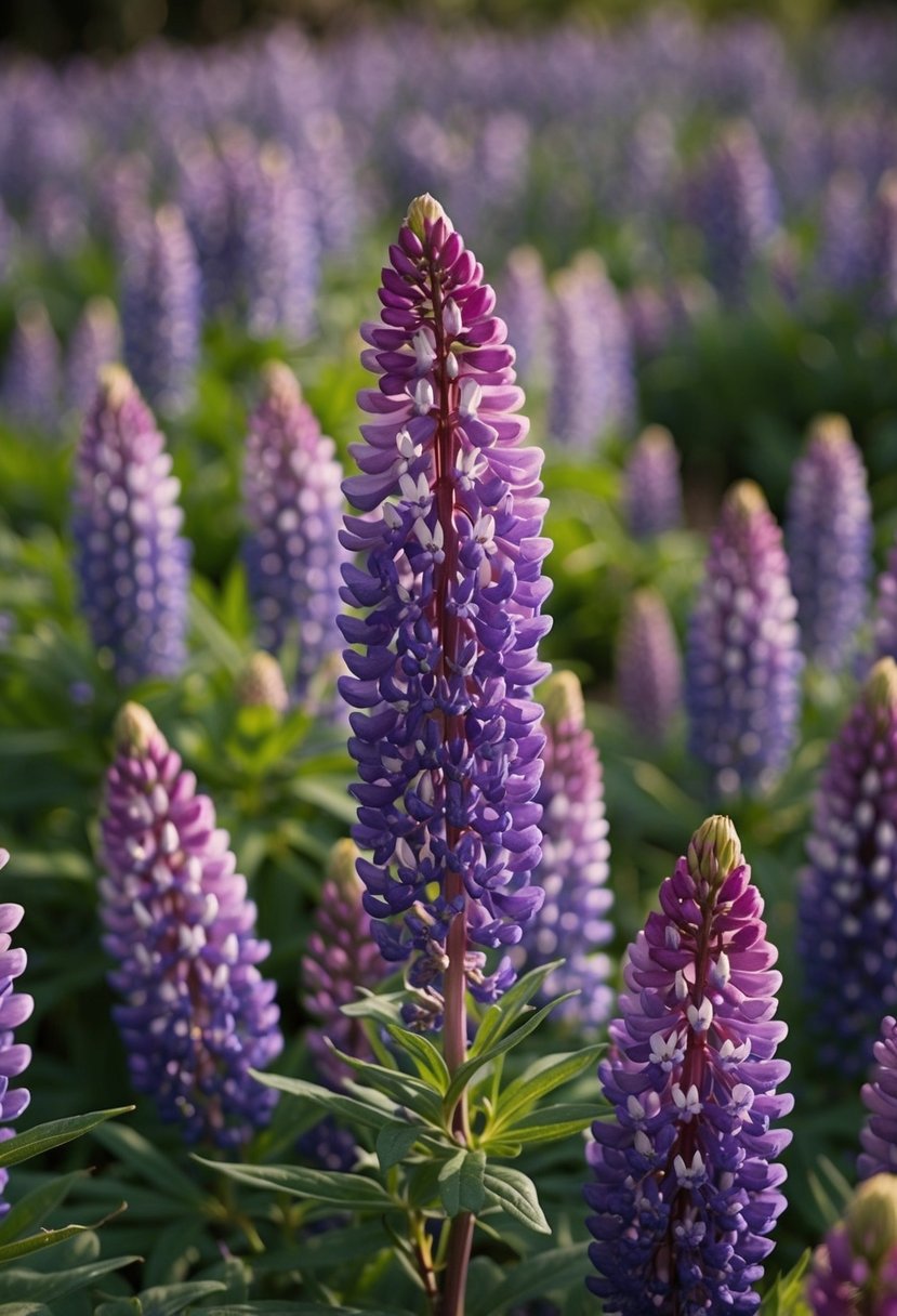 A field of lupine petals in 45 wildflower gardens