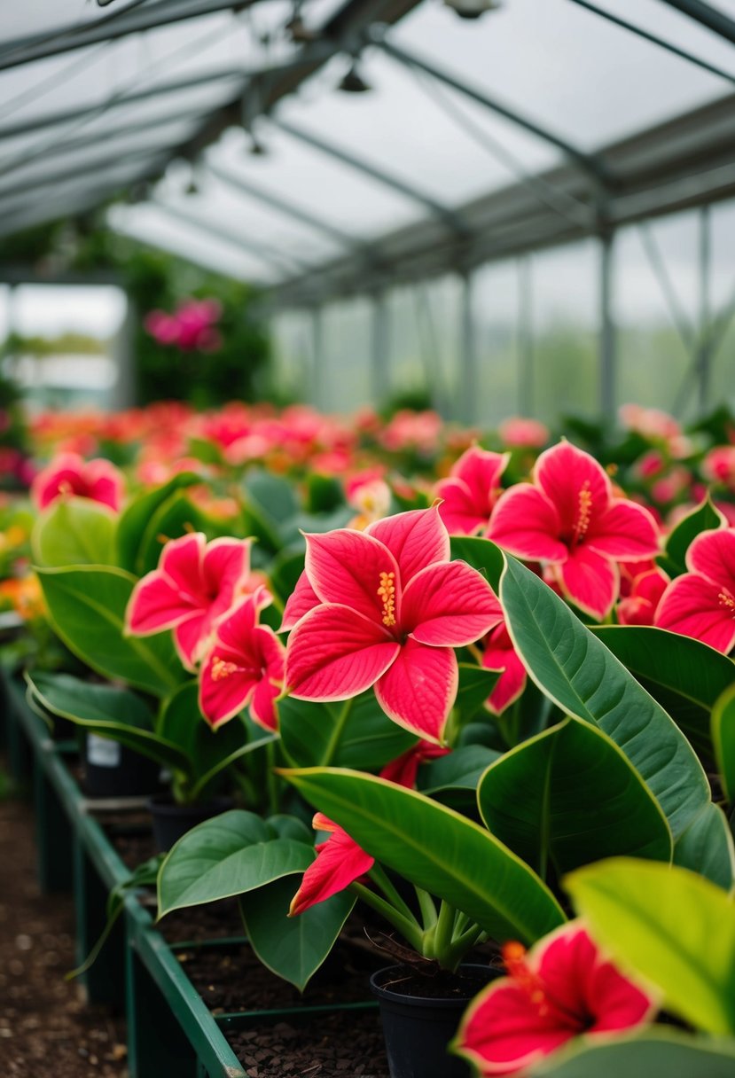 Vibrant anthuriums fill 28 gardens with greenhouses