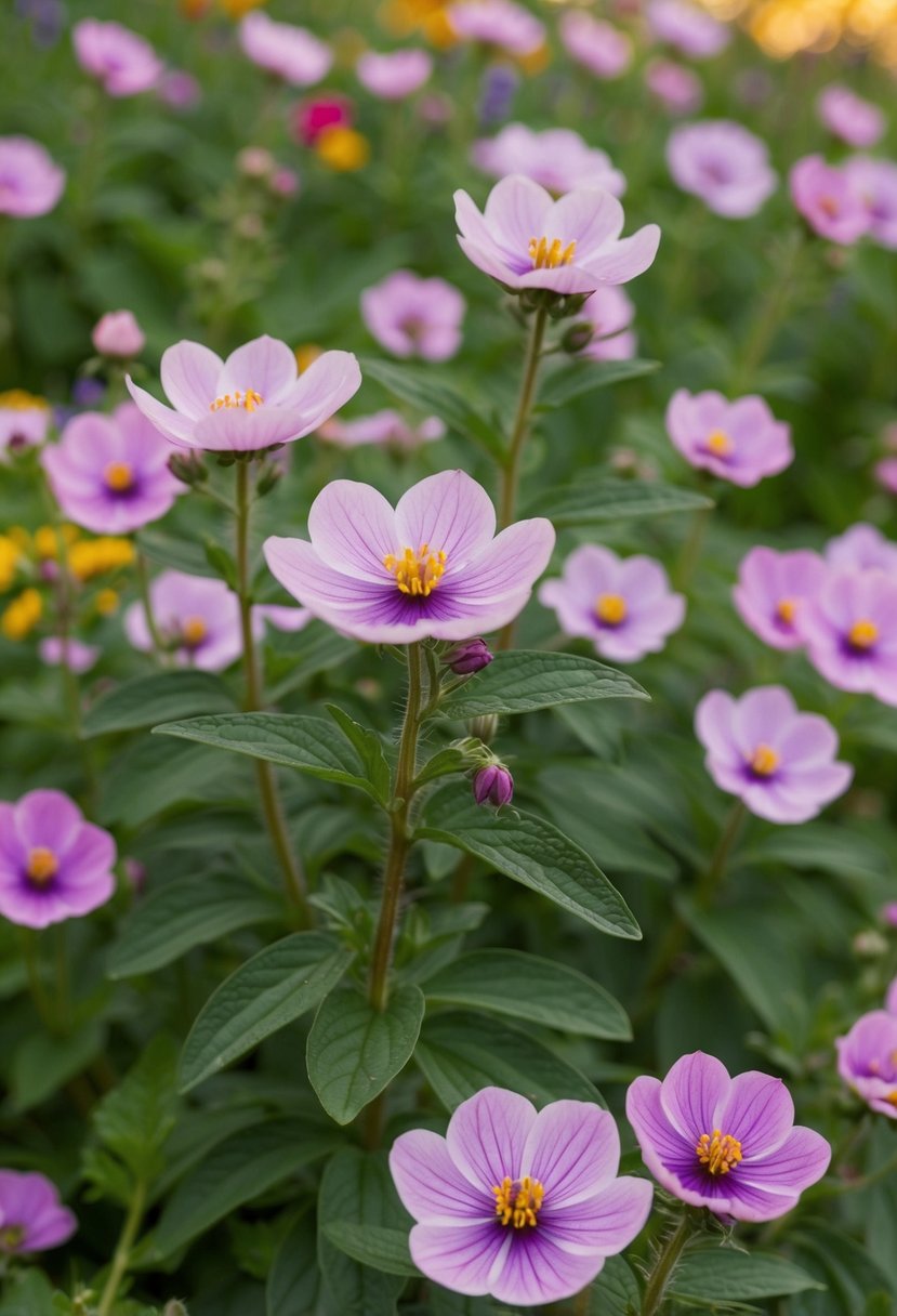 A field of columbine blooms in 45 wildflower gardens