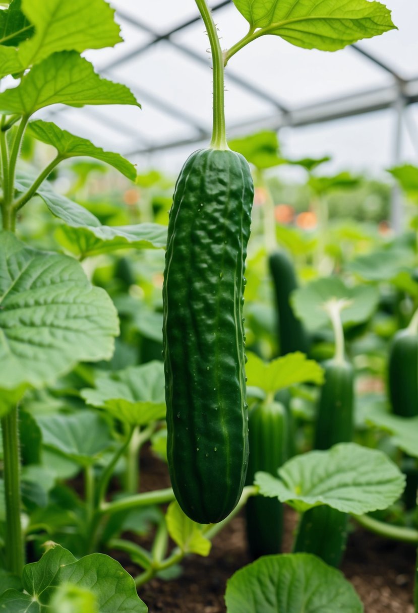 English cucumbers growing in 28 gardens with greenhouses