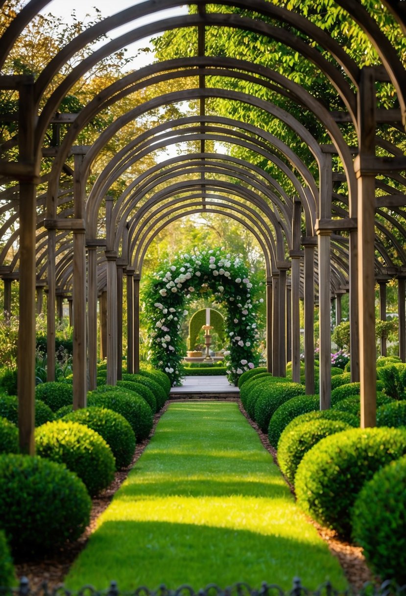 A lush garden with 27 arbors surrounding a magical jasmine portal