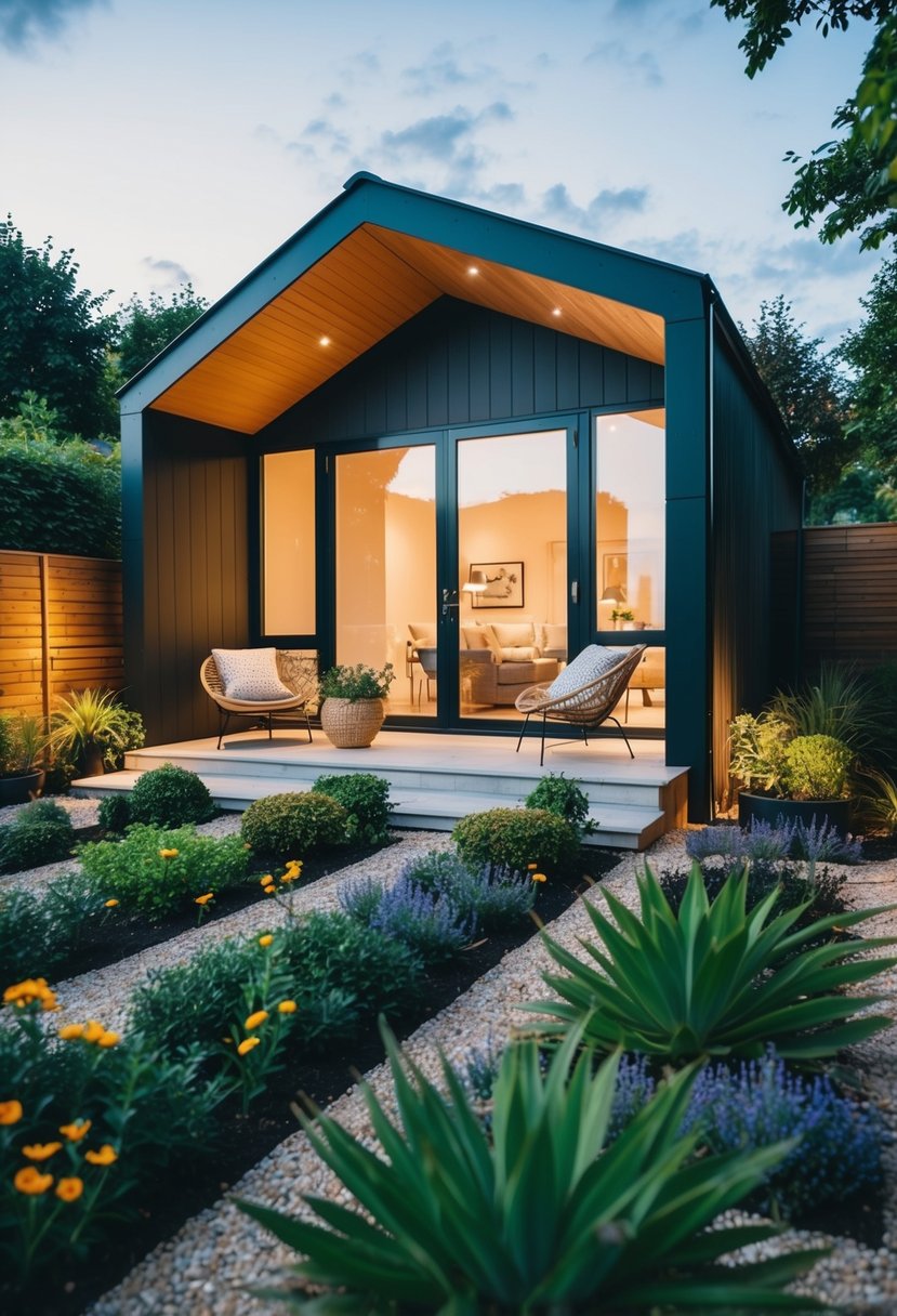 A modern alcove with 37 gardens surrounding a summer house