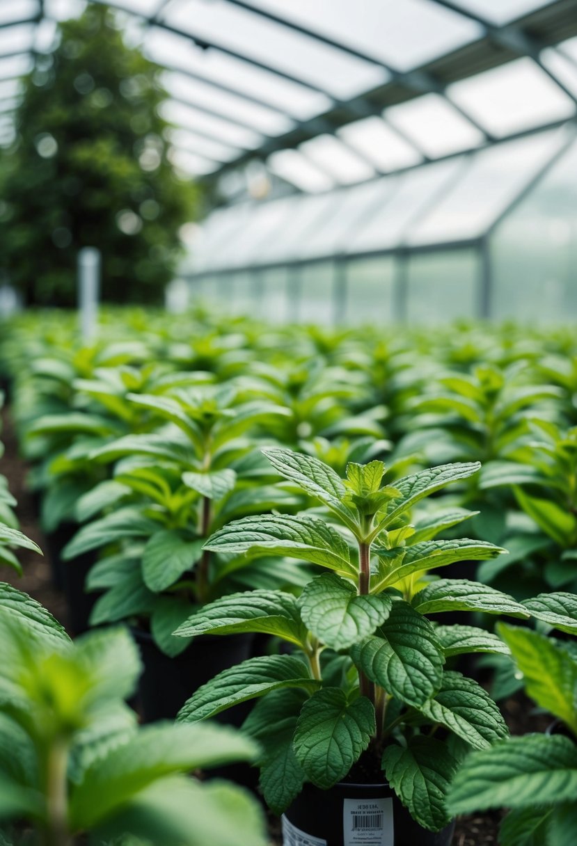 Lush mint plants fill 28 gardens with greenhouses